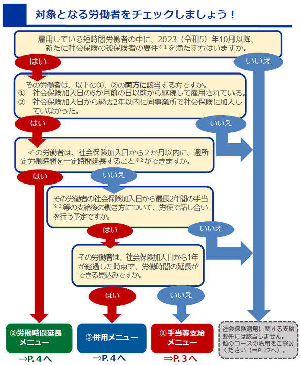 社会保険適用処遇改善コースのフロー図