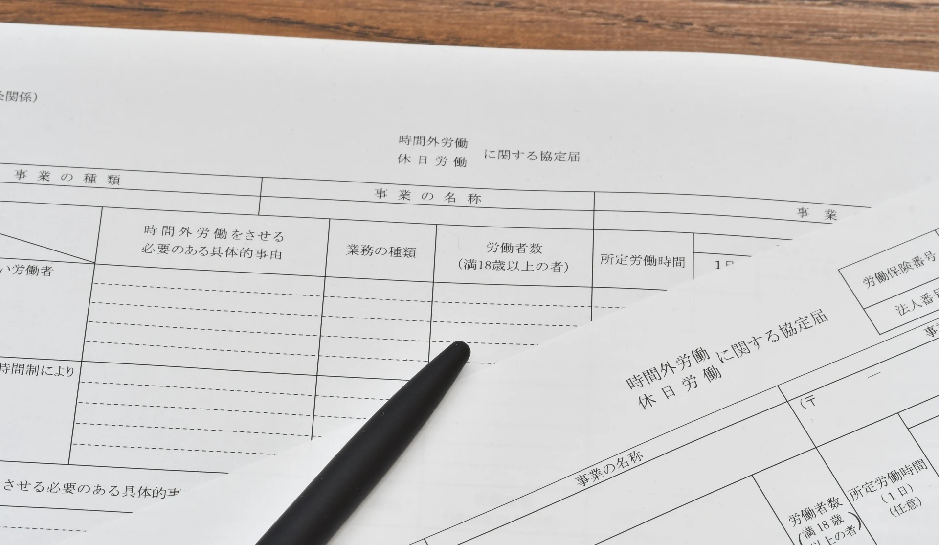 36協定に関する書類