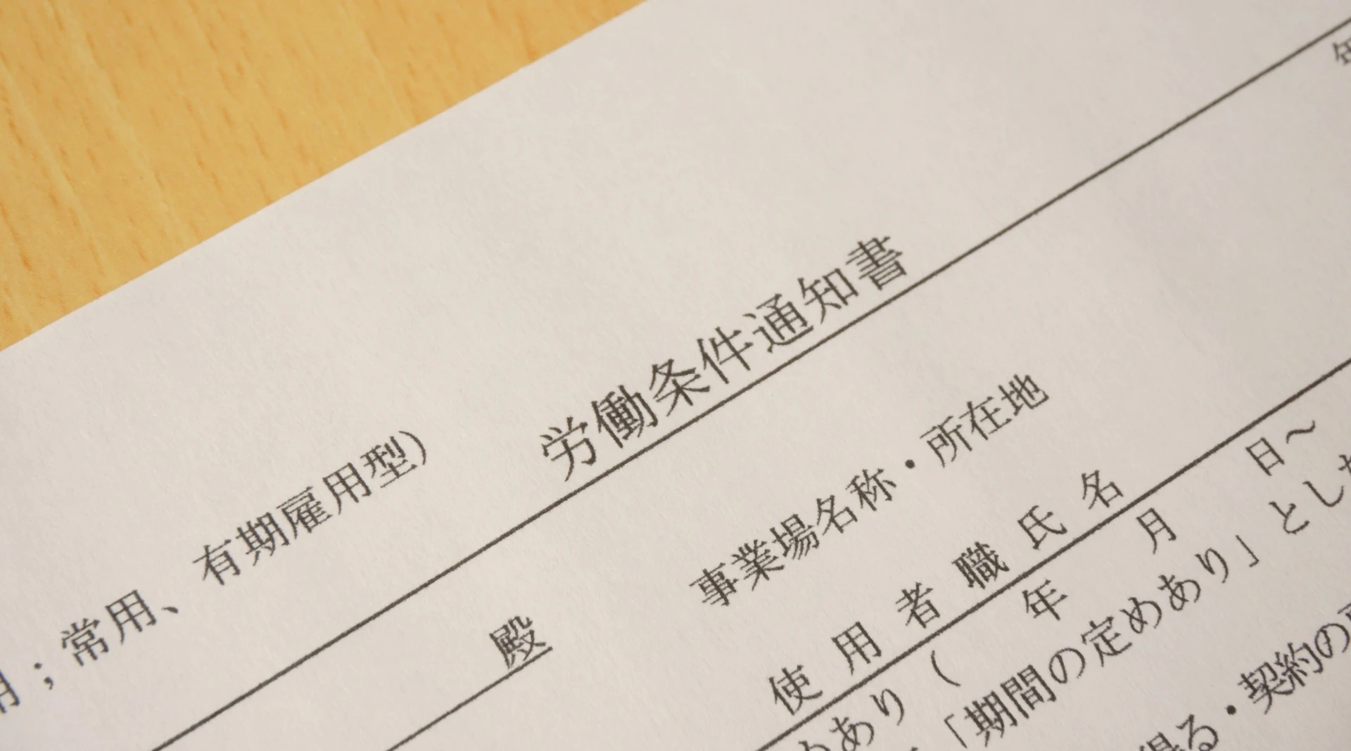 労働条件通知書